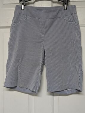 Kim Rogers Navy Pinstripe Women's Shorts Size 10p